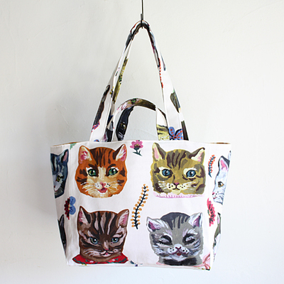 猫のトートバッグ ホワイト