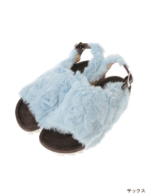 フェイクファーサンダル