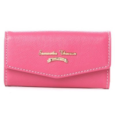 サマンサタバサ バイカラーシリーズ キーケース(フューシャピンク)