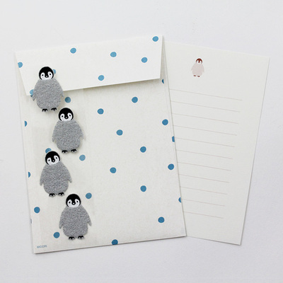 レターセット416 ペンギン柄 シール付 (86416006)