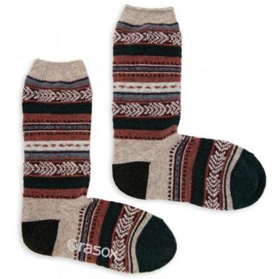 ジャガードウール・クルー　カシミヤ