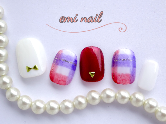 赤ブランケットネイル