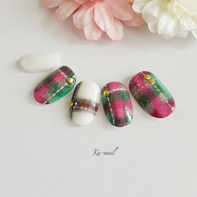 大人可愛いブランケットnail