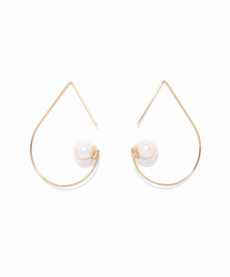 ドロップパールフープピアス