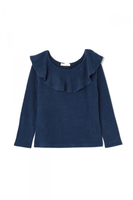 衿ぐりフリルニット