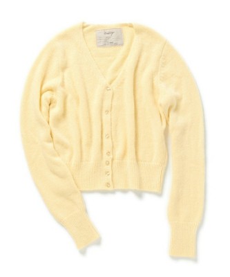 アンゴラ混カラーニットカーデ