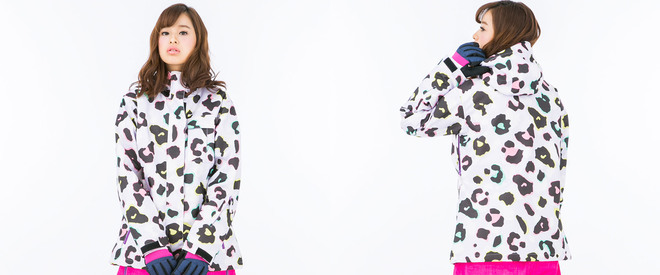 【販売開始!】 15-16新作 初心者にも嬉しい機能満載! スノーボードウェア上下 セット レディース ♪ 【大特価価格!】13.LEOP-PUR×PINK