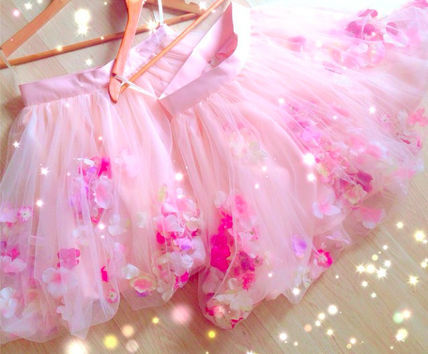 日本未入荷★LoveMeTender★小花モチーフ透けるフレアスカート