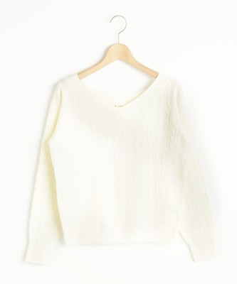 Vあきケーブル柄プルオーバー