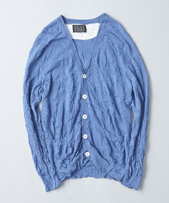 BLUE WORK リンクルコットン カーディガン [V-CARDIGAN]