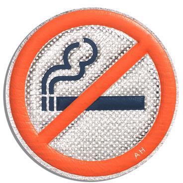 アニヤ・ハインドマーチ NO SMOKING STICKERS IN METALLIC CAPRA IN SILVER