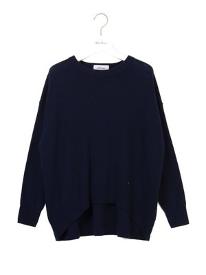 カシミヤ混クールネックプルオーバー
