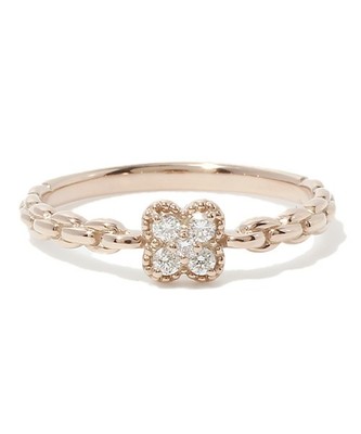 K18ピンクゴールド　フラワー　ピンキーリング