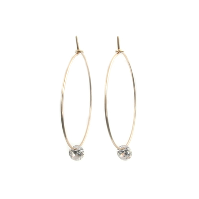 Small Bare Gem Hoops