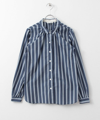 WORK NOT WORK　STRIPE SMALL COLLAR SHIRTS