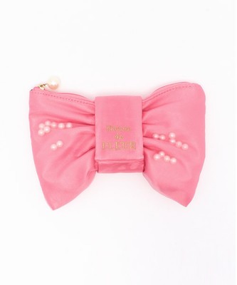 パールピンクリボンポーチ
