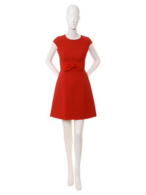 CREME DE LA CREME STRETCH CREPE BOW DRESS