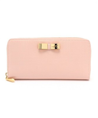 グレンチェックエナメルコーティングシリーズ　ラウンドジップ長財布