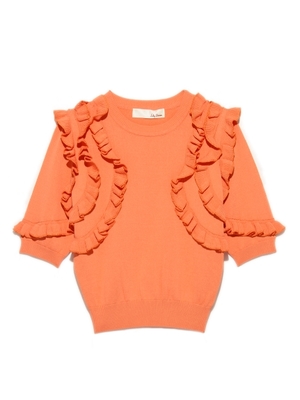 半袖フリルニットプルオーバー