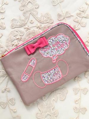 シルエットfleurマスクポーチ/BE