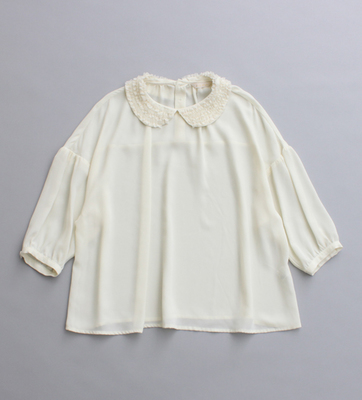 くしゅくしゅシフォン衿ブラウス