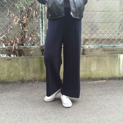 SINGLE OUT ニットワイドパンツ