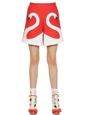 レッドコットンショートパンツ