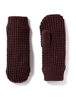Waffle-Knit Mittens