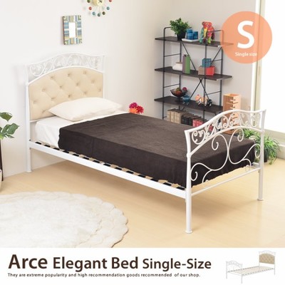 【シングル】 【ポケットコイルマットレス付き】 パイプベッド アイアンベッド 姫系 プリンセスベッド デザインベッド 西洋風 マットレス