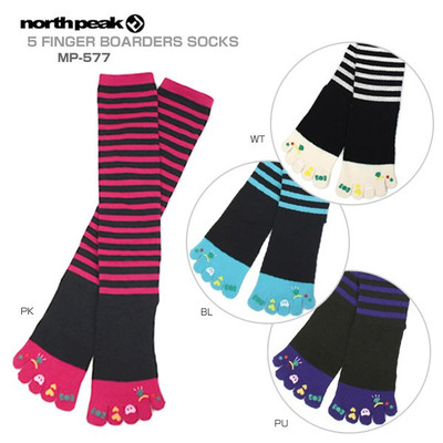 north peak 〔ノースピーク・レディーススキーソックス〕 5 FINGER BOARDERS SOCKS MP-577〔キャラクター〕〔z〕
