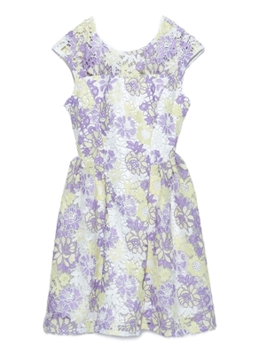 配色レースワンピース