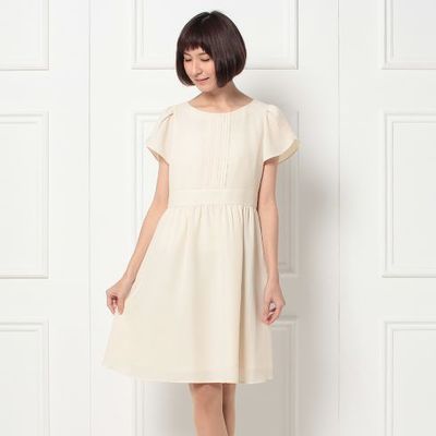 シフォンジョーゼットタックワンピース