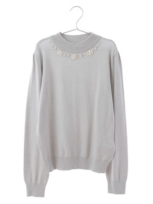 【Special Price】ビジューハイネックニットプルオーバー
