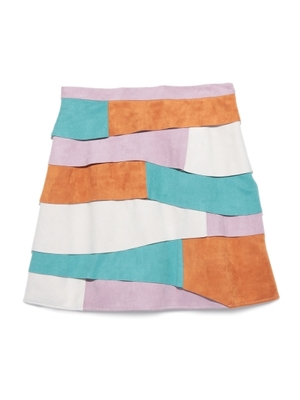 カラーブロックティアードスカート