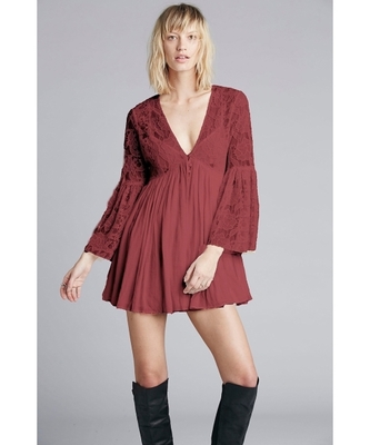 Free People (フリーピープル) レースドレープワンピース