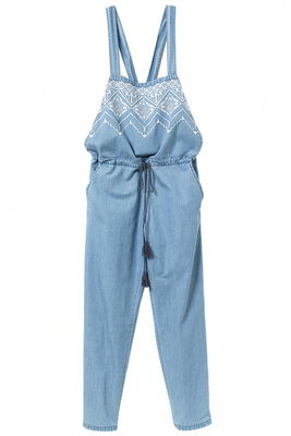 AMERICAN RAG CIEアメリカンラグ シー  【予約販売】【navasana】インディゴデニム刺繍オールインワン
