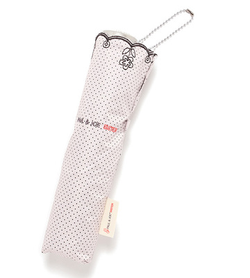 晴雨兼用】水玉プリント＆ボーダー花刺繍 折り畳み傘