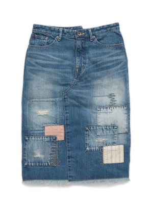 [Balcony and Bed “Denim”]パッチワークデニムスカート