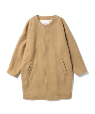 BEAMS BOY / ヒヨク ノーカラーコート