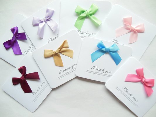 リボン付きメッセージカードセット