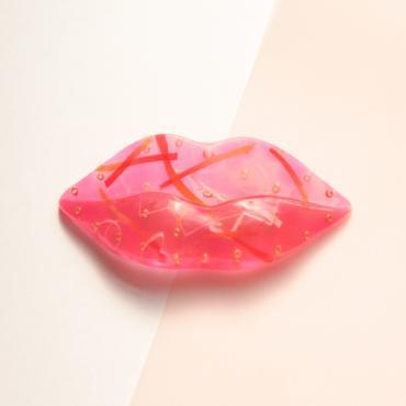EVLiN x CRY. rip barrette（pink x gold）