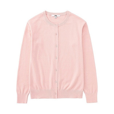 WOMEN コットンカシミヤクルーネックカーディガン（長袖）+