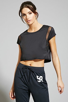 メッシュパネルクロップトップ