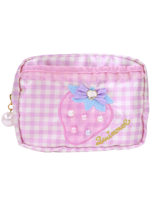 つぶつぶいちご ポーチ/ピンク