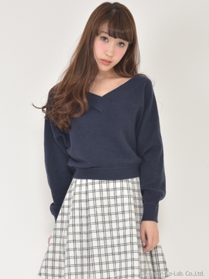 titty&Co. (ティティー アンド コー)  Vネックドルマンニットトップス