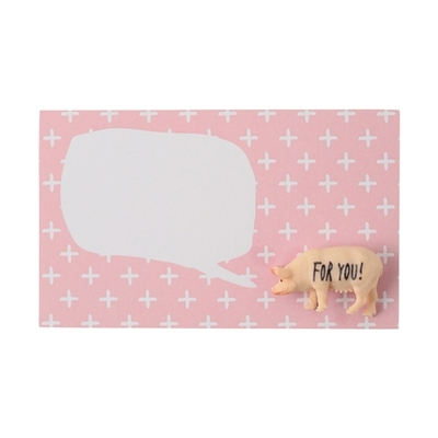 グッドラックミニ メッセージカード ピッグ FY