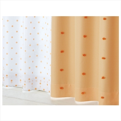 フロッキー柄・見えにくいレースカーテン2枚組