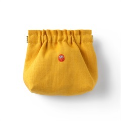 だるま　ギャザーポーチ　黄