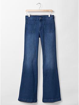 AUTHENTIC 1969 patch pocket flare jeans