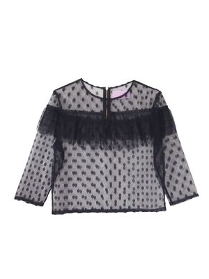 ［LAVENDER LINE］dotttulle frill blouse